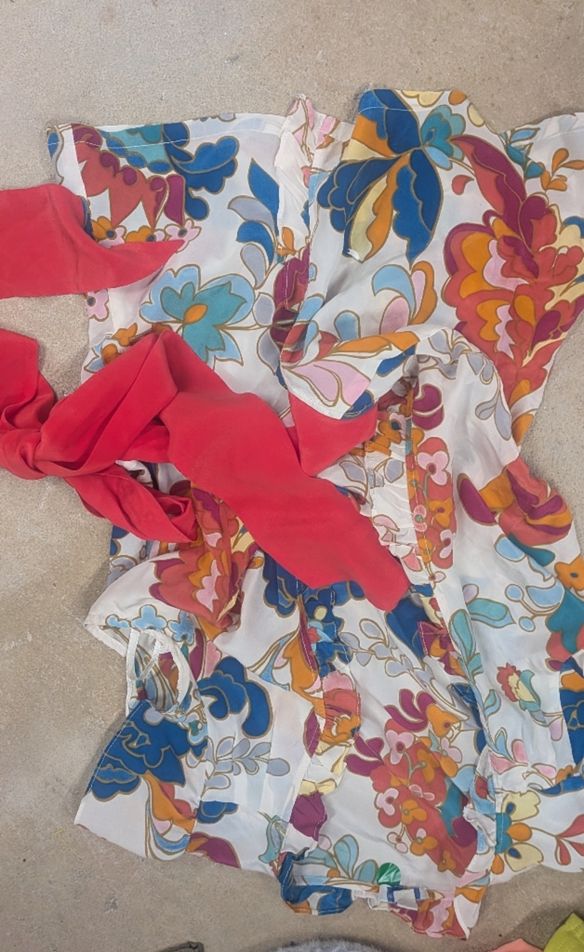 Odille ANTHROPOLOGIE Floral  WRAP Tie-Front Blouse TOP MEDIUM M EXC SHAPE